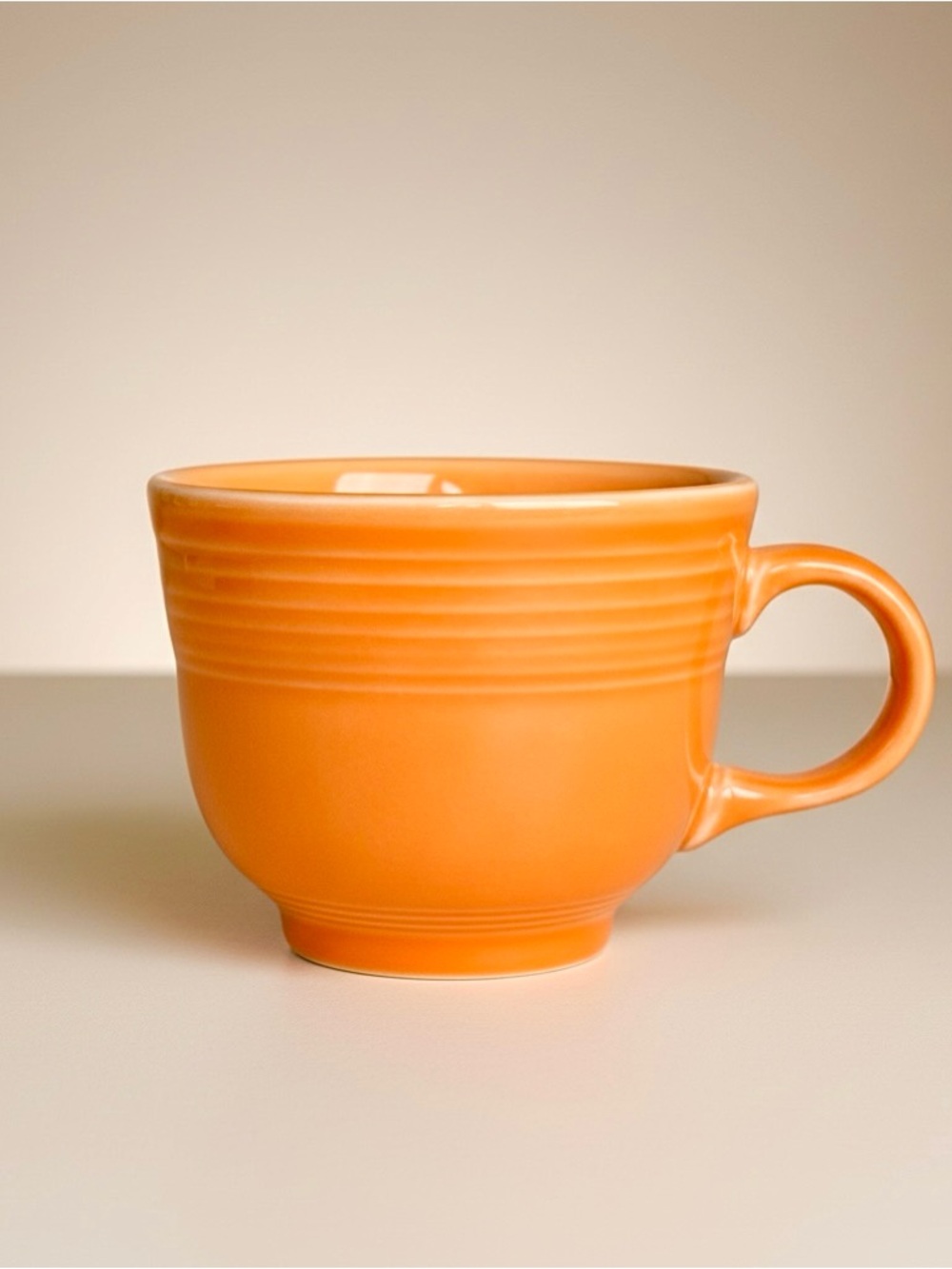 Fiestaware Tangerine Ceramic Mug Homer Laughlin Collectible